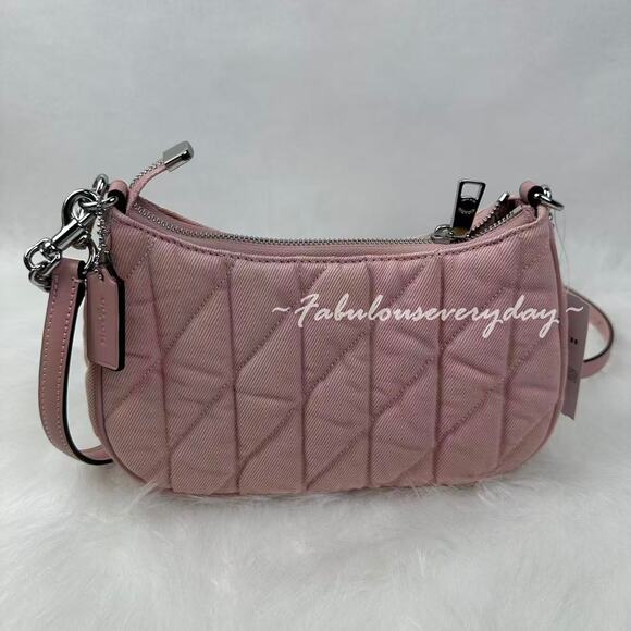 Coach Teri Shoulder Bag Xbody In Quilted Denim/Ballerina/Carrnation CBG86 NWT - Picture 4 of 10